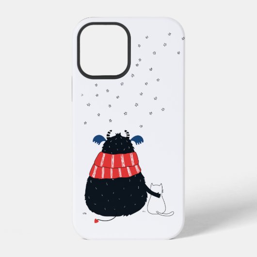 CASE-MATEタフiPhone 12ケースのモンスターと猫 iPhoneケース (裏面)