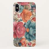 Case-Mate、Apple iPhone x、花模様パターン Case-Mate iPhoneケース (裏面)
