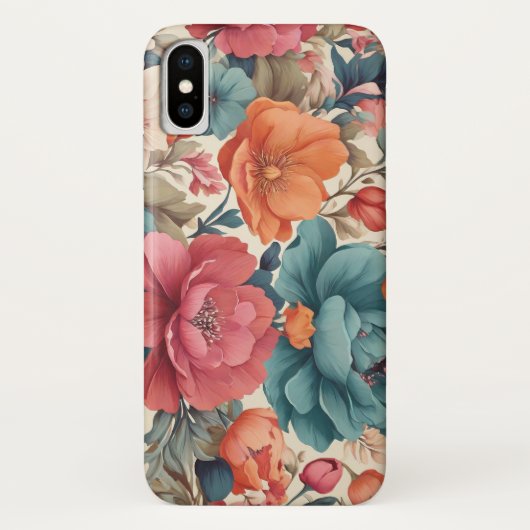 Case-Mate、Apple iPhone x、花模様パターン Case-Mate iPhoneケース (裏面)