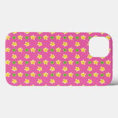 Case-Mate iPadケース：深いピンクのPrimroses Case-Mate iPhoneケース (裏面 (横))