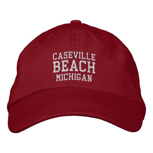 Caseville Beach Michigan Embroidered Baseball Hat 刺繍入りキャップ (正面)