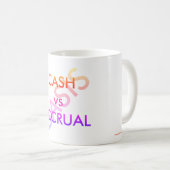 「CASHとACCRUALの基準」 コーヒーマグカップ (正面右)