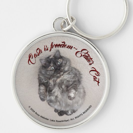 CashはEditor Cat by RoseWrites Photo Keychain キーホルダー (正面)