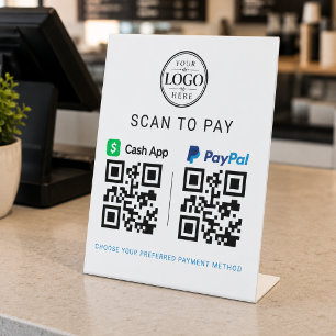 Cash App Paypal スキャン決済 テーブルディスプレイ 台座サイン