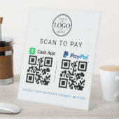 Cash App Paypal スキャン決済 テーブルディスプレイ 台座サイン (インサイチュ)