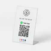 Cash App QRコードスキャン決済 ビジネス用卓上サイン 台座サイン (正面)