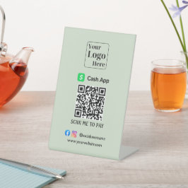 Cash App QRコードペデスタルあなたのビジネスのための署名 台座サイン