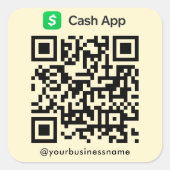 Cash App QRコード支払スキャンしてソフトGroovyを支払う スクエアシール (正面)