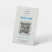 Cash App QRコード決済スキャンで支払うビジネス用ロゴ 台座サイン (正面)