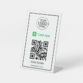 Cash App QRコード決済 ロゴ入り 非接触型 台座サイン (正面)