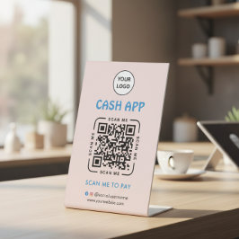 Cash app QRコード 支払いスキャンでビジネスロゴを支払う 台座サイン