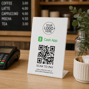 Cash App QRコード 非接触型決済 ロゴ追加 台座サイン