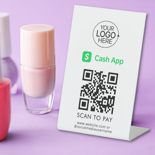 Cash App QRコード 非接触型決済 ロゴ追加 台座サイン