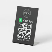 Cash App QR 支払いサイン 台座サイン (正面)