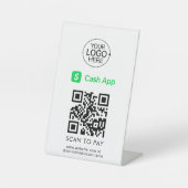 Cash App QR Code Contactless Payment Add Logo  台座サイン (正面)