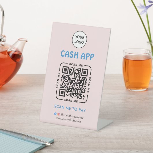 Cash app QR Code Payment Scan to Pay Business Logo 台座サイン (インサイチュ)