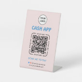 Cash app QR Code Payment Scan to Pay Business Logo 台座サイン (正面)