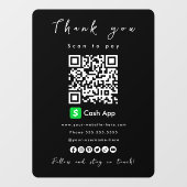 Cash App QR Code Scan to Pay Black ウィンドウサイン (シート)