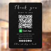 Cash App QR Code Scan to Pay Black ウィンドウサイン (シート2)