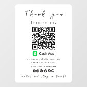 Cash App QR Code Scan to Pay White ウィンドウサイン (シート)