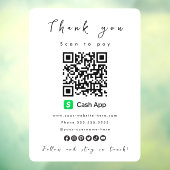 Cash App QR Code Scan to Pay White ウィンドウサイン (シート3)