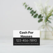 Cash For Houses Black and White Buyer Contact Info 名刺 (スタンド正面)