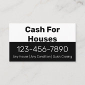 Cash For Houses Black and White Buyer Contact Info 名刺 (正面)