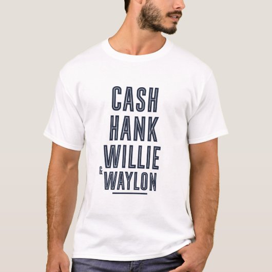 Cash Hank WillieとWaylon Country Side Music Tシャツ (正面)
