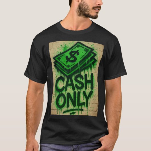Cash Only グラフィティ スプレーTシャツ Tシャツ (正面)