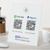 CashApp PayPal QRコードスキャン決済スタンド看板 台座サイン (インサイチュ)