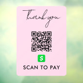 CashApp QRコードスキャンでPinkを支払うモダンありがとう ウィンドウサイン (シート3)