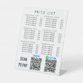 CashApp Vを支払うビジネスサービス価格表スキャン 台座サイン (正面)