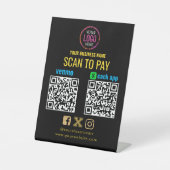 CashApp Venmo QRコードペデスタルSiに支払うロゴスキャン 台座サイン (正面)