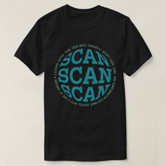 Cashier Scan Life Tシャツ (デザイン正面)