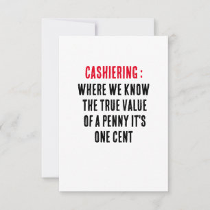 Cashiering我々はペニーの本当の価値を知っている場所 サンキューカード