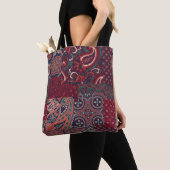 cashmere paisley silk fabric patchwork abstract vi トートバッグ (クローズアップ)
