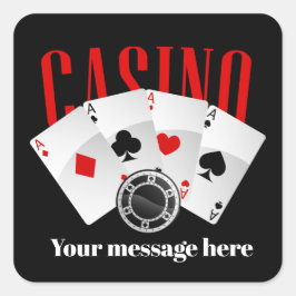 Casino追加メッセージパーティーシール スクエアシール