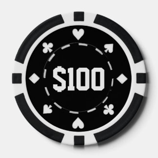 Casino, $100,トランプのポーカーチップ,黒/白 ポーカーチップ