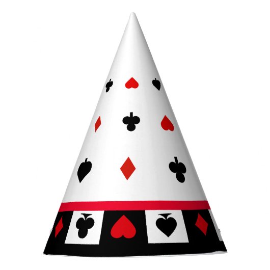 Casino Birthday Party Decor, Vegas Poker Cards パーティーハット (正面)
