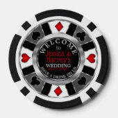 Casino Chip 結婚's – ドリンクをオンUs - Silver & Red ポーカーチップ (裏面)