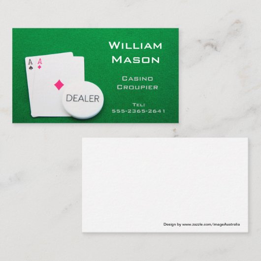 Casino Croupier / Dealer, Aces – 名刺 (正面/裏面)