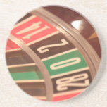 Casino Gambling Roulette Wheel Vintage Retro Style コースター<br><div class="desc">A close up image of a gaming casino roulette wheel with large numbers. The colors are reminiscent of retro designs from the fifties and the  numbers have a faded vintage look to them.</div>