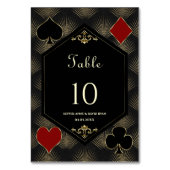 Casino Gold Black Gatsby 1920s Gambling Wedding テーブルナンバー (裏面)