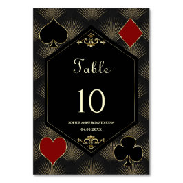 Casino Gold Black Gatsby 1920s Gambling Wedding テーブルナンバー