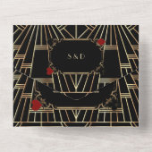 Casino Gold Black Gatsby 20s Art Deco Wedding   オールインワン招待状 (裏面)
