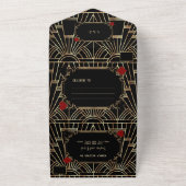 Casino Gold Black Gatsby 20s Art Deco Wedding   オールインワン招待状 (外側)