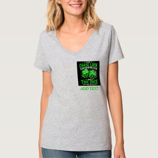 CASINO: I Make my own Luck Vネック Tシャツ (正面)