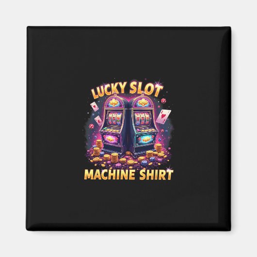 Casino Las Vegas Gambling Lovers Lucky Slot Machin マグネット (正面)