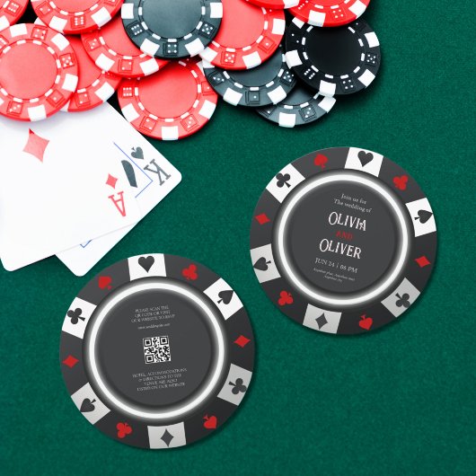 Casino Las Vegas Poker Chip wedding 招待状