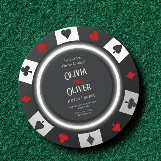 Casino Las Vegas Poker Chip wedding 招待状